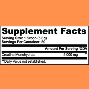 supplement facts creatine monohydrate 5,000mg
